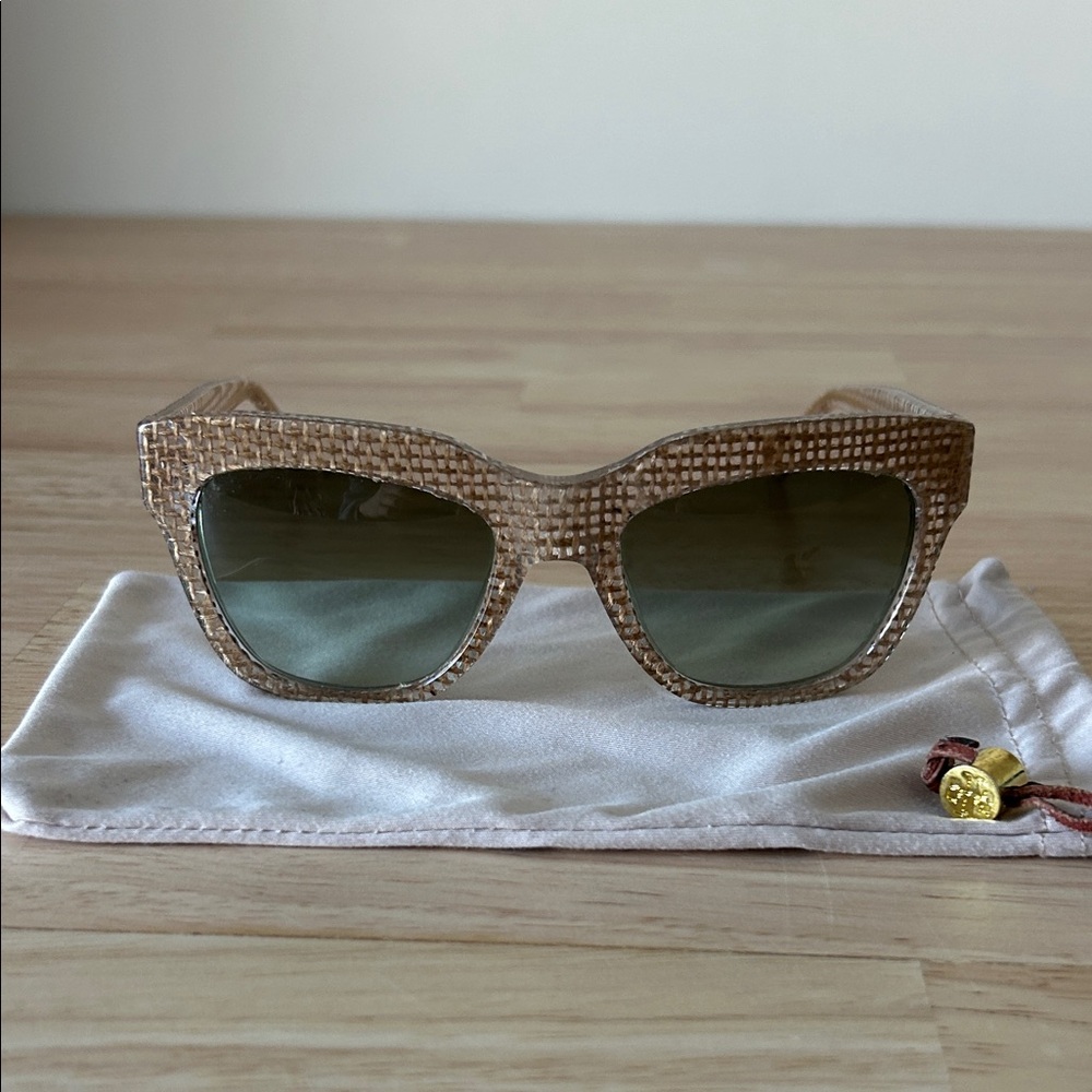 Tory Burch designer sunglasses. Unique woven rope design. Excellent condition!